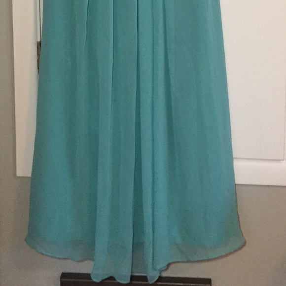 Bill Levkoff Full Length Strapless Teal Gown 482 - Picture 3 of 8